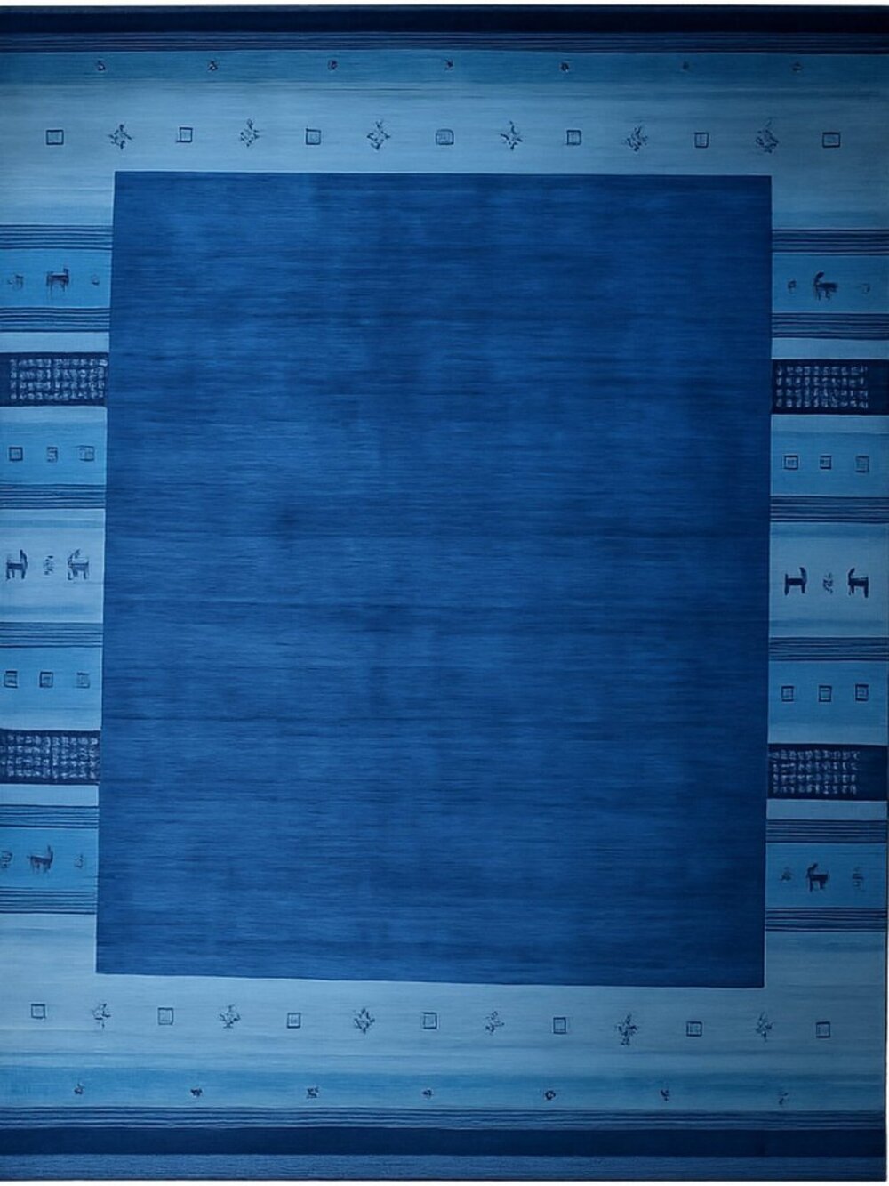 Handloomed Blue Gabbeh Tribal Wool Area Rug